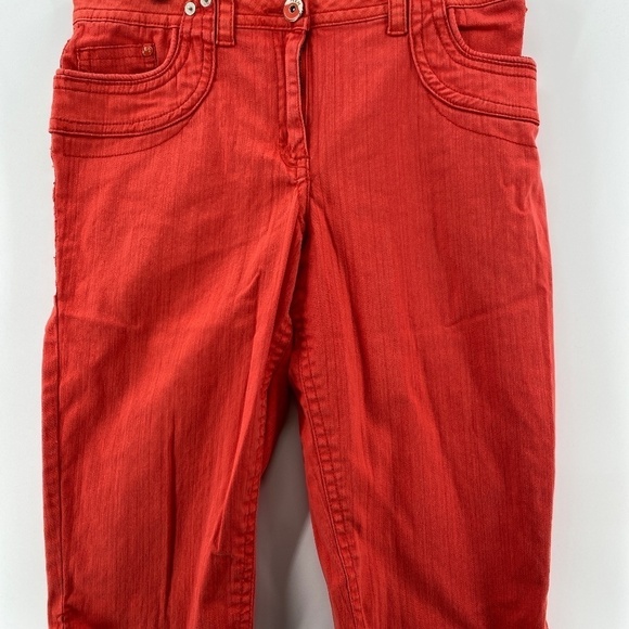 MXM Shorts Women's Size 14 Orange Jean Full Button Zip Up Front Rear Pockets - Picture 1 of 12